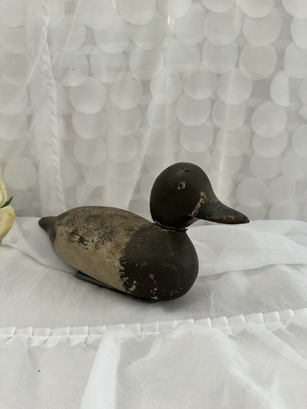Vintage Wooden Duck Decoy 1940's Farmhouse, Rustic Primitive Animal Trap Co. US